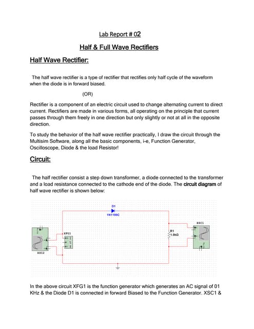 Half wave rectifier | PDF