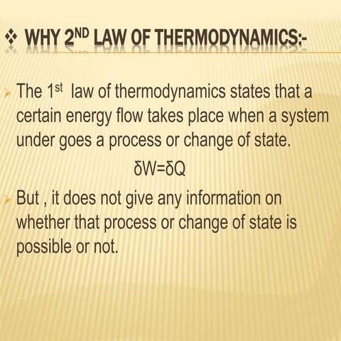 2nd law of thermodynamics, entropy