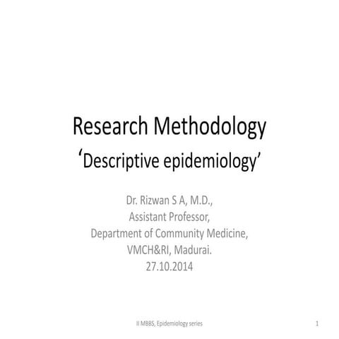 Descriptive epidemiology
