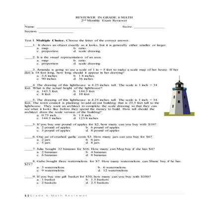 2nd monthly exam reviewer in math