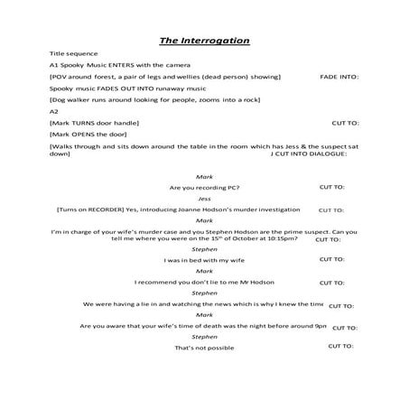 Our script for Preliminary Task