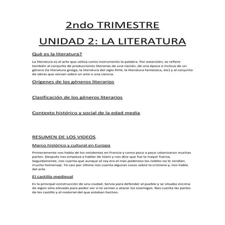 2ndo trimestre literatura