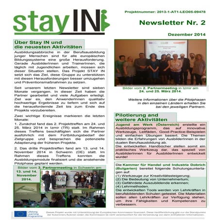 2. STAY IN Projekt-Newsletter