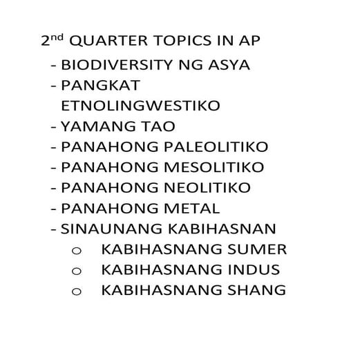 2nd quarter topics in ap