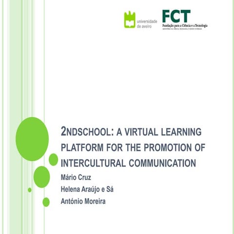 2ndschool: a Virtual Learning Platform For The Promotion Of Intercultural Com...