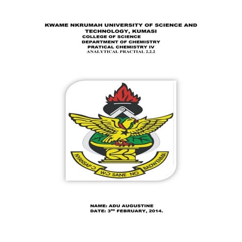 DETERMINATION OF SULPHATE AS BARIUM SULPHATE USING GRAVIMETRY.