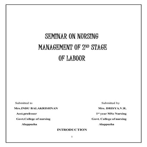 2nd stage obg  seminar