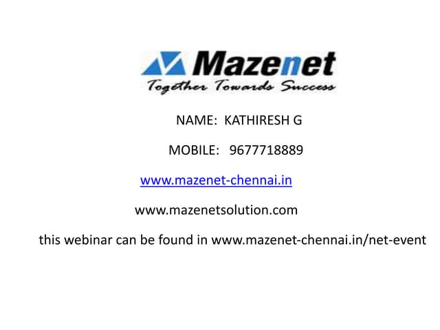 Dotnet- An overview of ASP.NET & ADO.NET- Mazenet solution