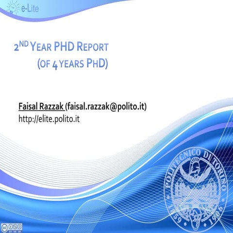 2nd year PHD Report