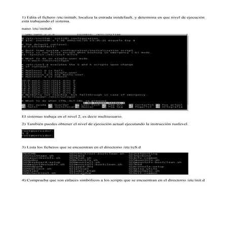 niveles de ejecución arranque y parada de los servicios