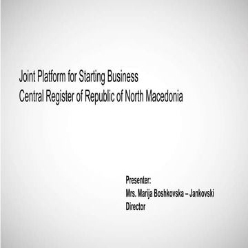 North Macedonia  -  Joint Platform for Starting a Business