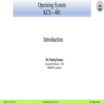 Operating System - Introduction | PPTX