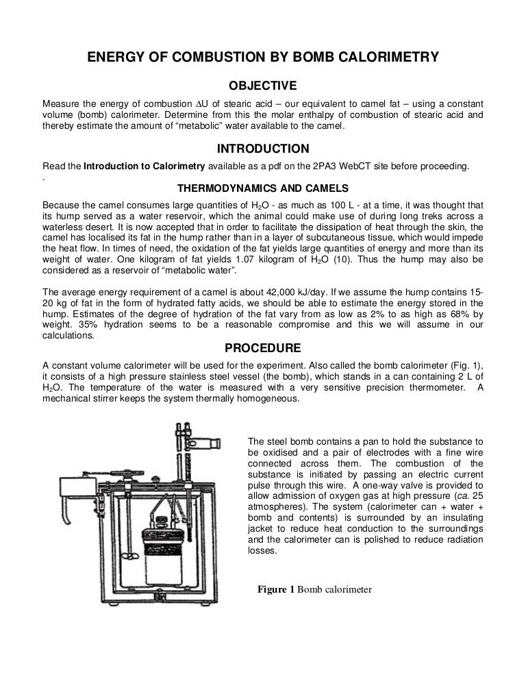 2 pa32 bomb calorimeter procedure