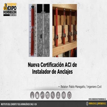 Nueva Certificación ACI de instalador de anclajes