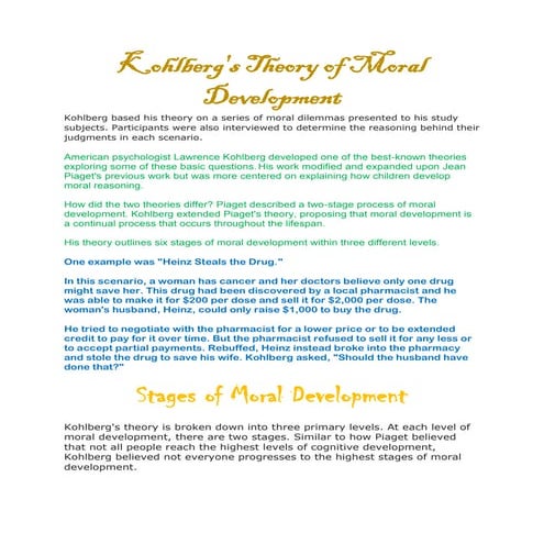 Kohlbergs moral development, Erik erikson's stages and Factors affecting grow...