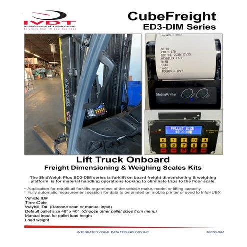 ED3-DIM SkidWeigh Plus Lift Truck LTL freight dimensioning and load ...