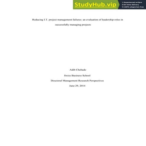 2 Peer Reviewed Academic Articles Related To Reducing IT Project Management -...