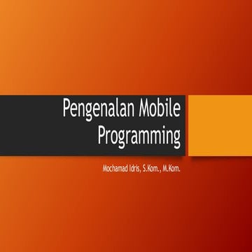 materi matakuliah pengenalan pemrograman mobile