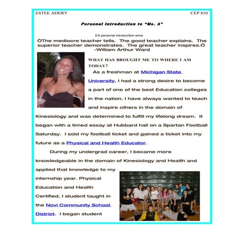 Personal Introduction