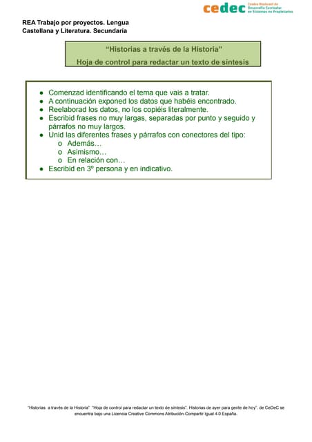 Guía para redactar una síntesis