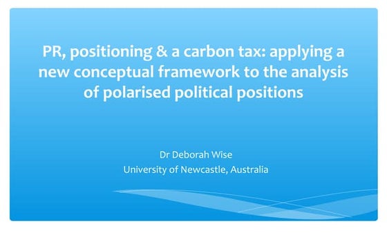 Positioning a price on carbon: testing a model of positioning discourse ...