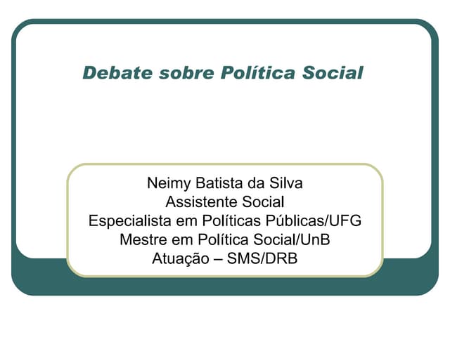 política social e políticas públicas