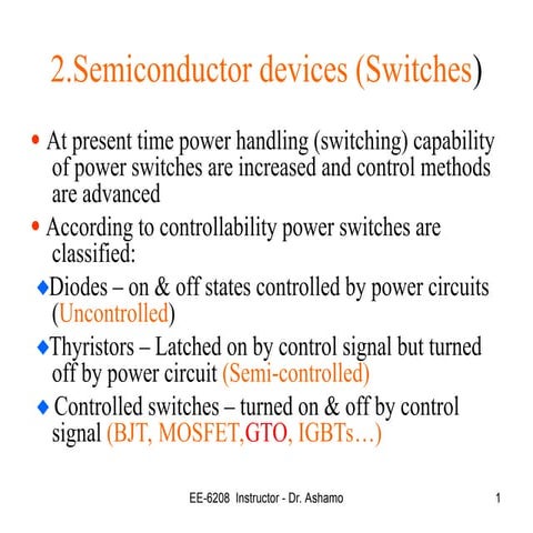 2 power semiconductor devices type and functions | PPT