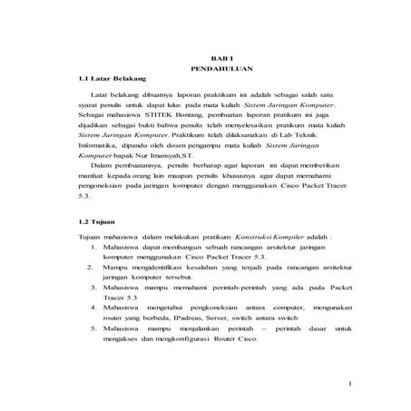 praktikum Cisco Packet Tracer 5.3.