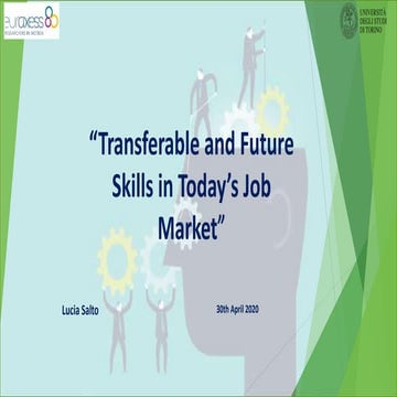 “Transferable and Future Skills in Today’s Job Market” - Lucia Salto