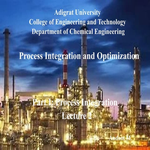 Process Integration Lecture two for chem ENG