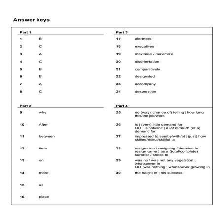 2 proficiency 2013 reading & use of english key | PDF