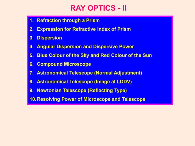 ray optics class 12 ppt part 2 slideshare