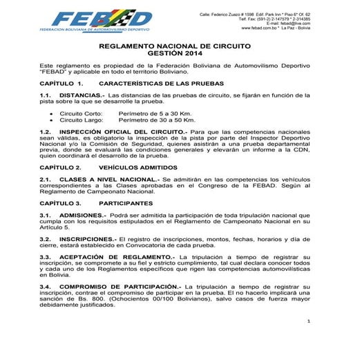 2 reglamento de circuitos 2014