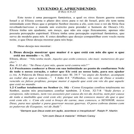 2 reis 6 8 23 vivendo e aprendendo