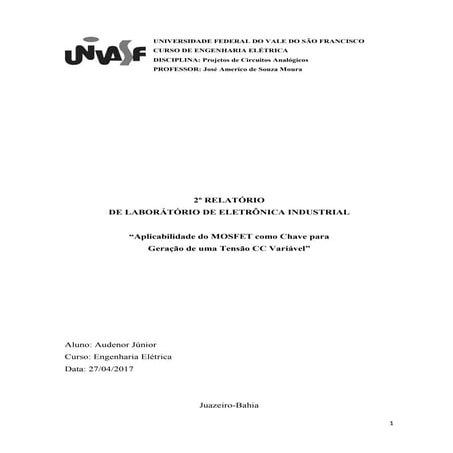 2º relatório de laboratória de eletrônica industrial