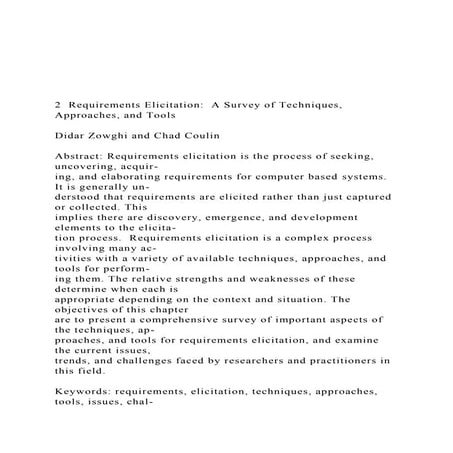 2  Requirements Elicitation  A Survey of Techniques, Ap.docx