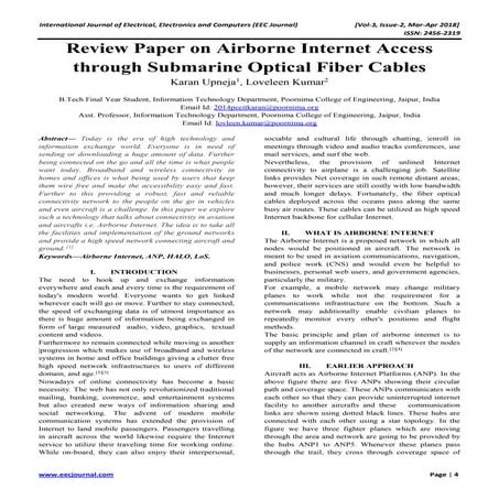 Review Paper on Airborne Internet Access through Submarine Optical Fiber Cables
