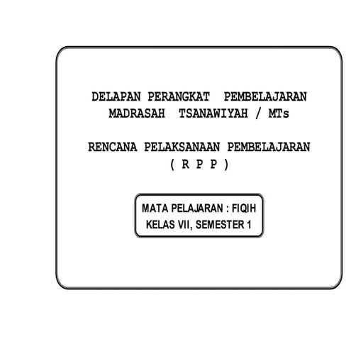 2) RPP Fiqh kelas VII shalat fardu sujud sahwi
