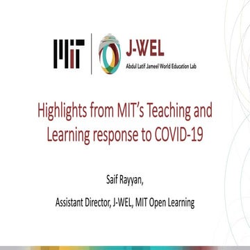2020_09_23 "Highlights from MIT's Teaching and Learning response to COVID-19"...