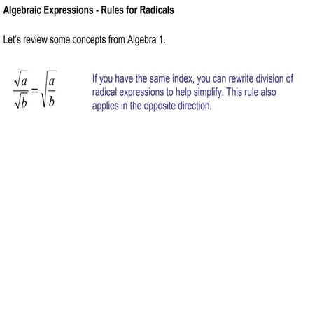2 rules for radicals