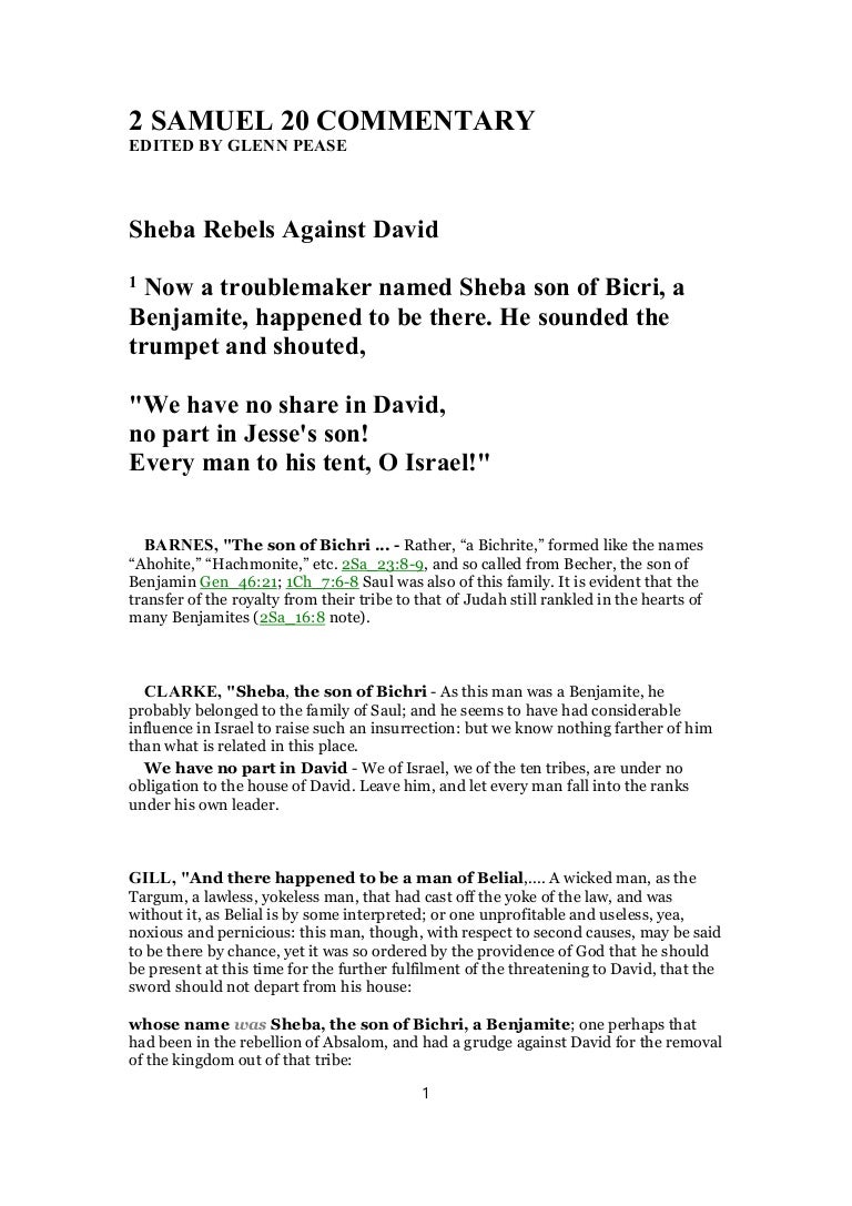 2 Samuel 20 Commentary