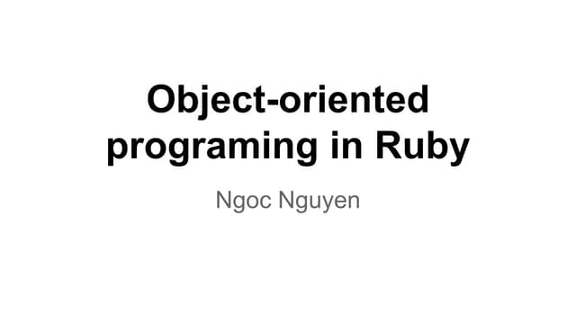 Object-oriented in ruby