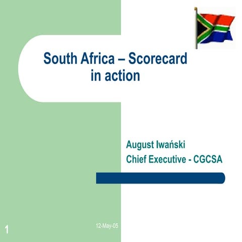 Scorecard ECR Europe Forum '05. Use the ECR scorecard to benchmark and ...