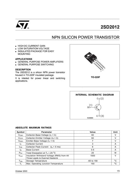 01 Pcs 2N3792 Silicone PNP Power Transistor in a TO−3 type package