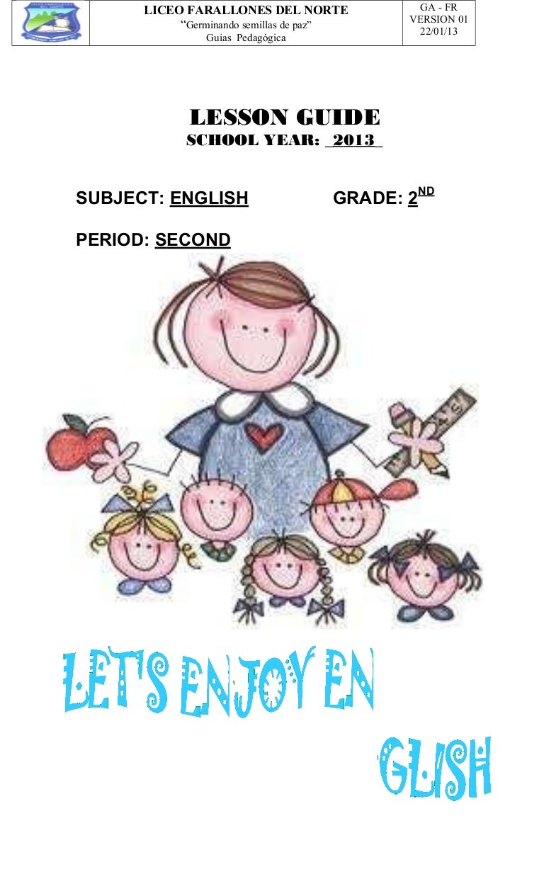 Guia segundo periodo Ingles Segundo Grado Guia segundo periodo Ingles Segundo Grado
