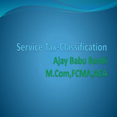 2 service tax classification