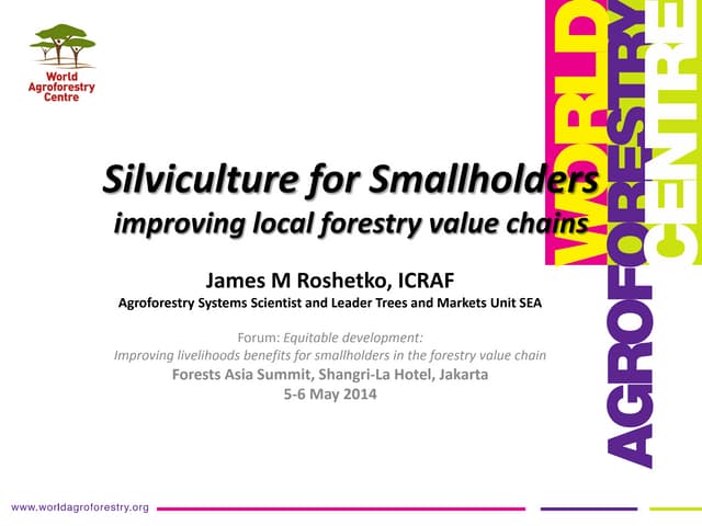 thumbnail of  Silviculture for Smallholders: improving local forestry value chains