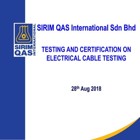 SIRIM Testing and Certification on Electrical Cable Testing