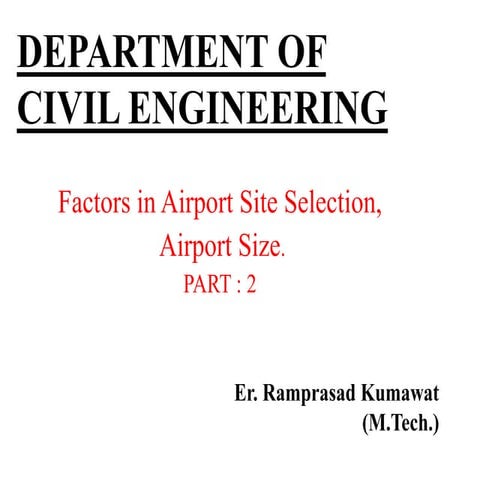 Factors in Airport site selection PART-2