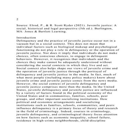 2Source Elrod, P., & R. Scott Ryder (2021). Juvenile justice.docx